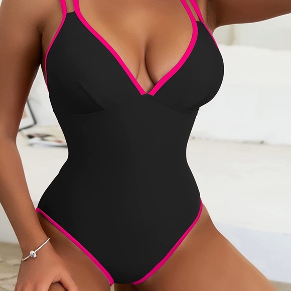 NWT V neck one piece swimsuit - Picture 3 of 5